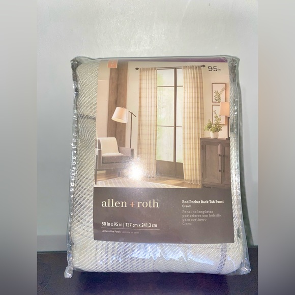 Allen + Roth 95in Rod Pocket Back Tab Panel Curtains - Picture 3 of 5